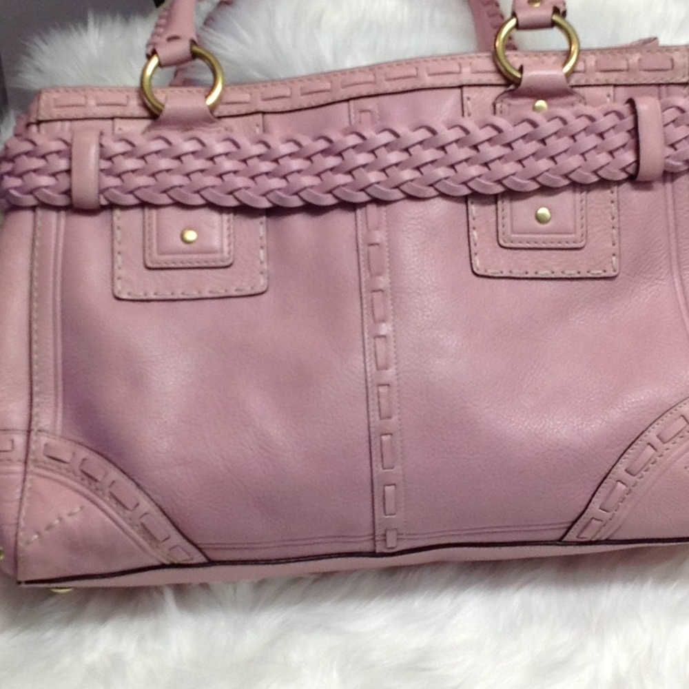 Coach Hampton pink pebbled leather satchel. - Picture 5 of 8